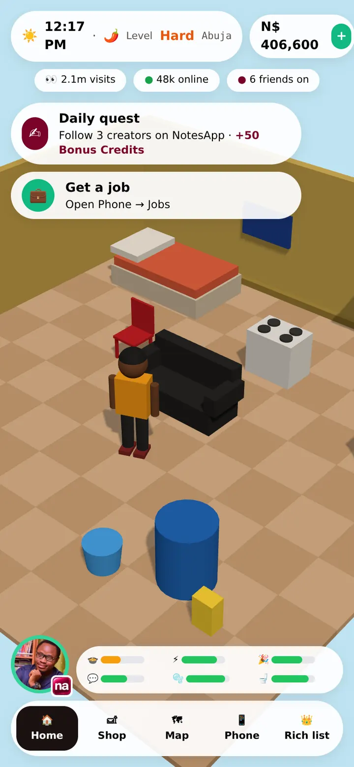 Notes Life mockup: Your room, your city