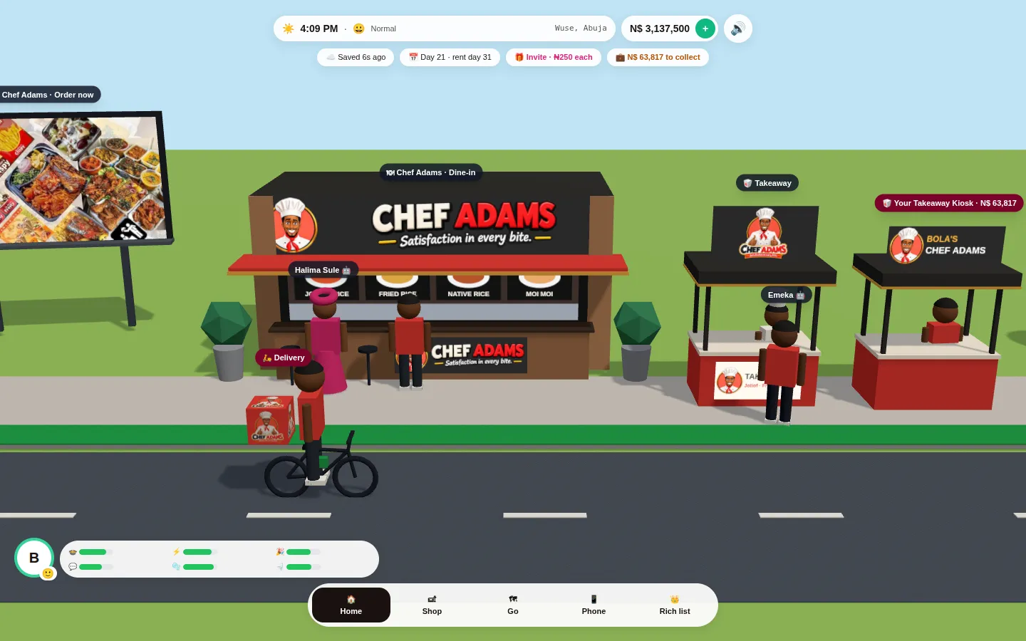 Chef Adams in Notes Life, the real game